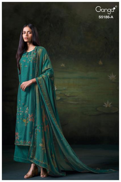 Ganga briesa 5186 dress material silk wholesale